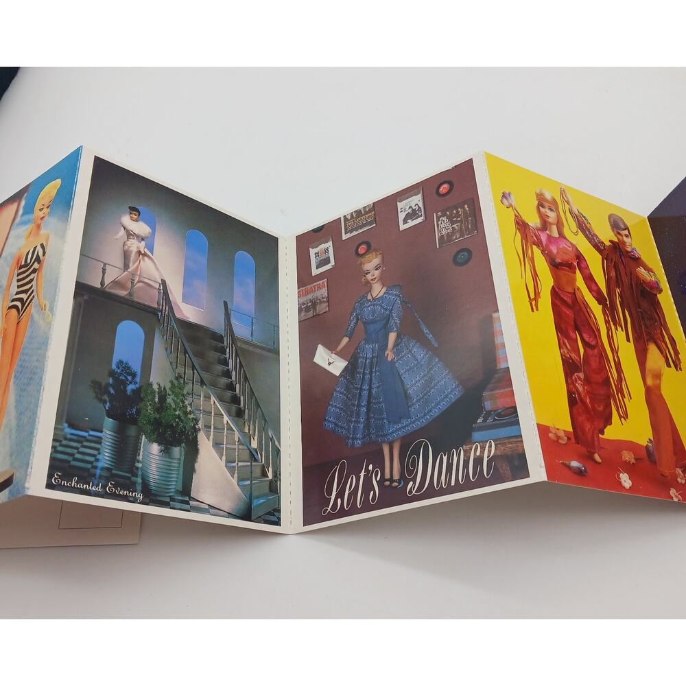 1989 Barbie Throughout History #12 Postcard Folder 9 Detachable Cards 1959-89 - Picture 5 of 10